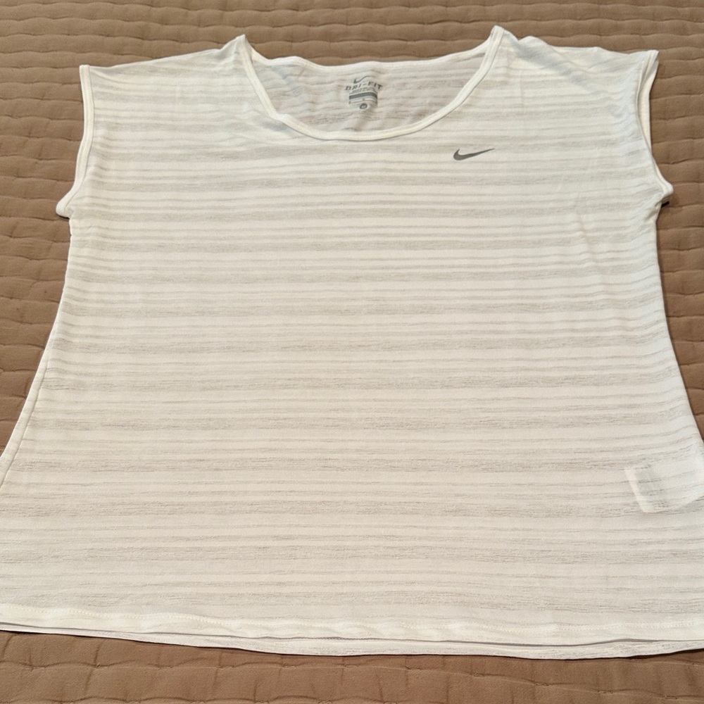 Nike Women's Striped White Tee